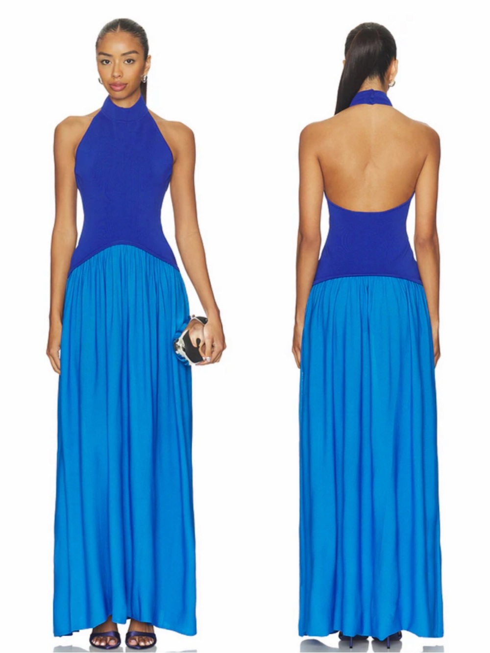 Solid and Striped The Halter Soglio Dress in Cosmic Blue Size Small NEW! W/ tags